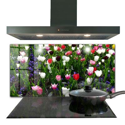 Kitchen glass panel Meadow summer flowers