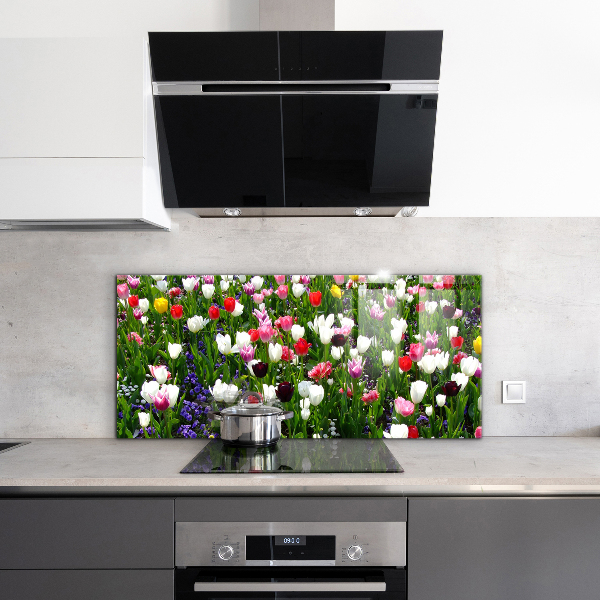 Kitchen glass panel Meadow summer flowers