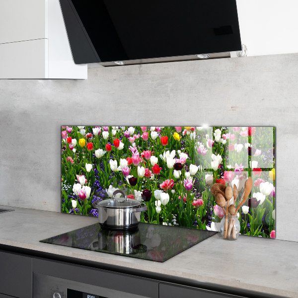 Kitchen glass panel Meadow summer flowers