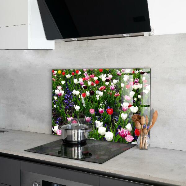 Kitchen glass panel Meadow summer flowers