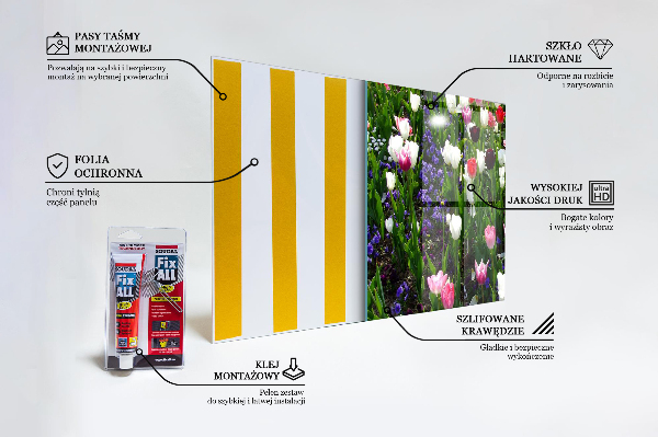 Kitchen glass panel Meadow summer flowers