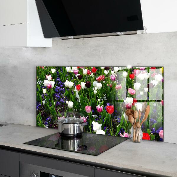 Kitchen glass panel Meadow summer flowers