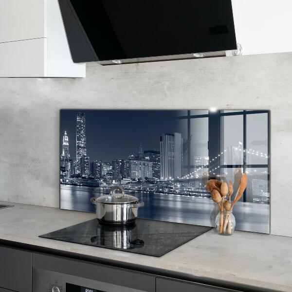 Kitchen glass panel Brooklyn bridge manhattan