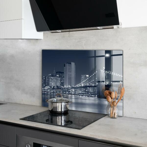 Kitchen glass panel Brooklyn bridge manhattan