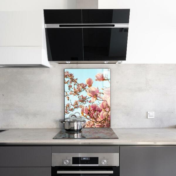 Kitchen wall panels Blooming magnolia