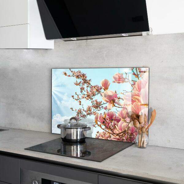Kitchen wall panels Blooming magnolia