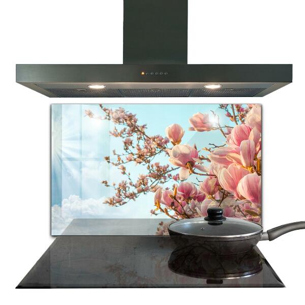 Kitchen wall panels Blooming magnolia