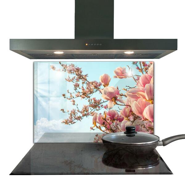 Kitchen wall panels Blooming magnolia