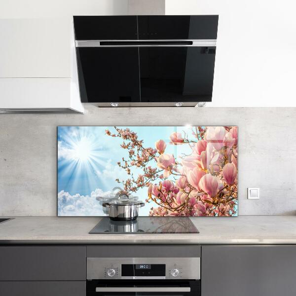 Kitchen wall panels Blooming magnolia