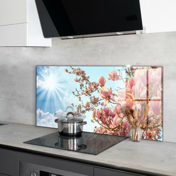 Kitchen wall panels Blooming magnolia