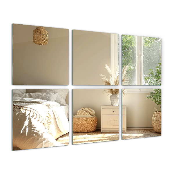 Mirror tiles for the wall 6 pcs 7x7 in (6 pcs 16x16 cm)