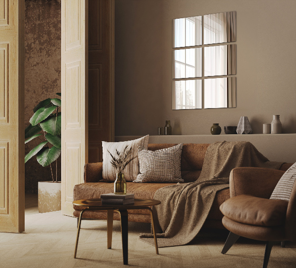 Mirror tiles for the wall 6 pcs 7x7 in (6 pcs 16x16 cm)