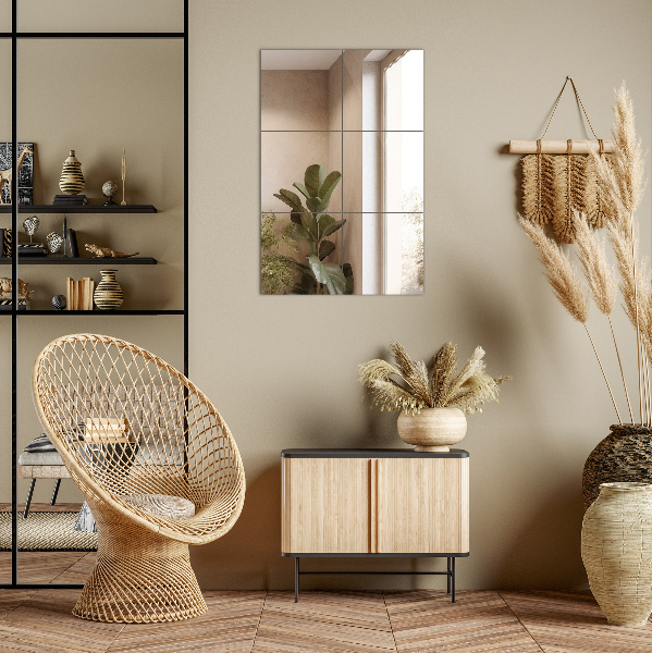 Mirror tiles for the wall 6 pcs 7x7 in (6 pcs 16x16 cm)