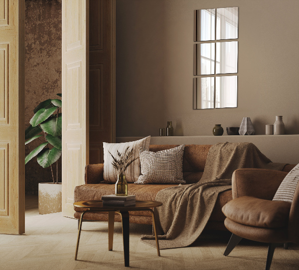 Square mirror tiles 6 pcs 12x7 in (6 pcs 30x16 cm)