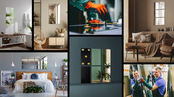 Square mirror tiles 6 pcs 12x7 in (6 pcs 30x16 cm)