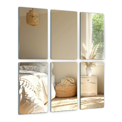 Self adhesive mirror tiles 6 pcs 12x8 in (6 pcs 30x20 cm)