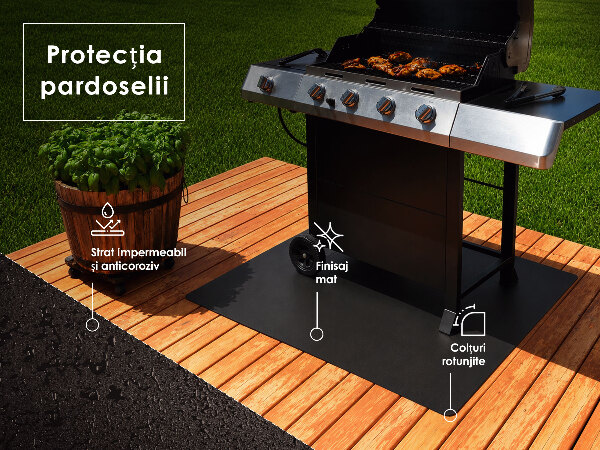 Quarter-circle aluminum grill mat 39x39 in (100x100 cm)
