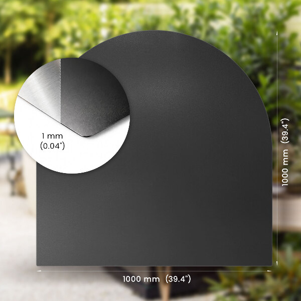 Semi-oval barbeque grill metal sheet 39x39 in (100x100 cm)