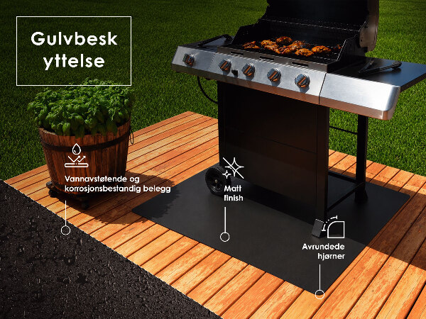 Rectangular stainless steel grill mat 39x31 in (100x80 cm)