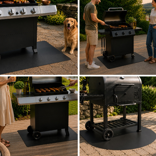 Rectangular stainless steel grill mat 39x31 in (100x80 cm)