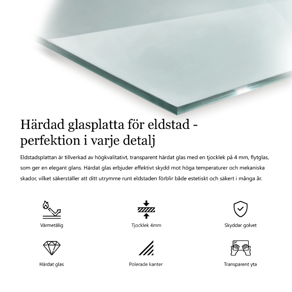 Glass hearth 16 in (40 cm)