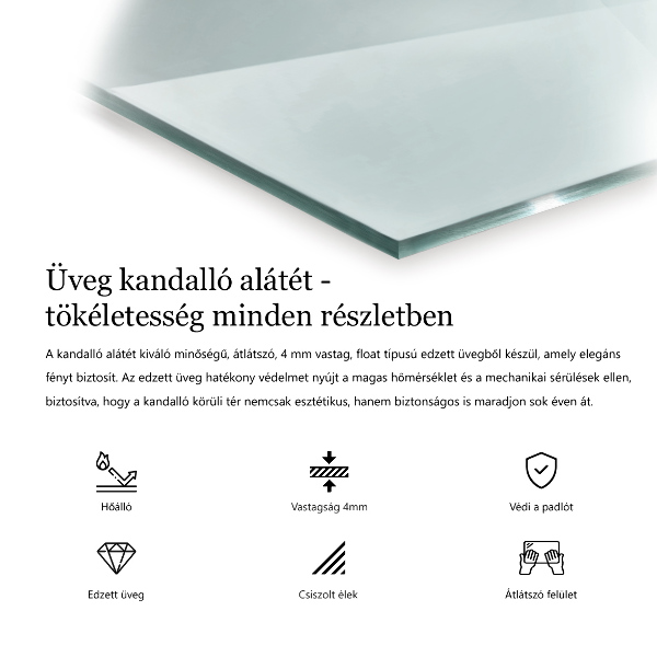 Glass hearth 16 in (40 cm)