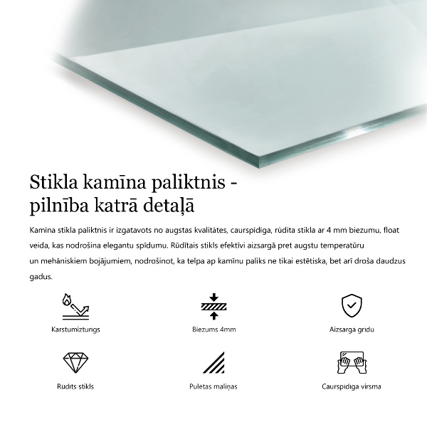 Glass hearth 16 in (40 cm)