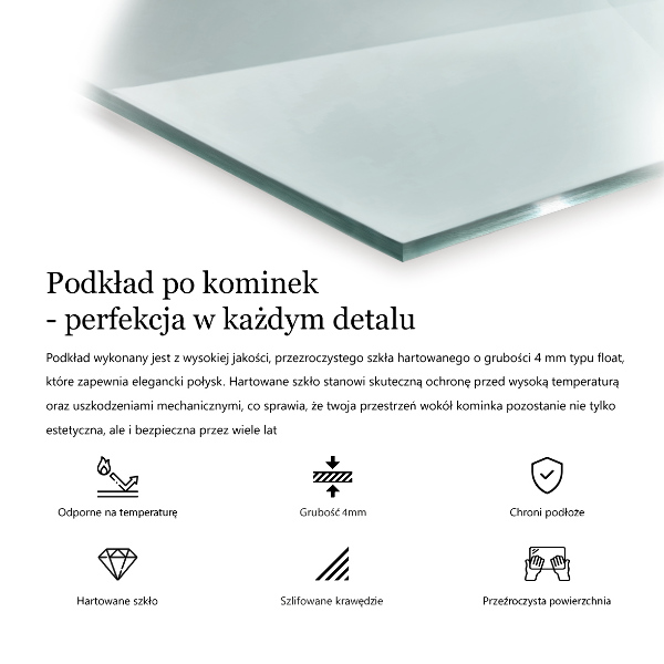 Glass hearth 16 in (40 cm)