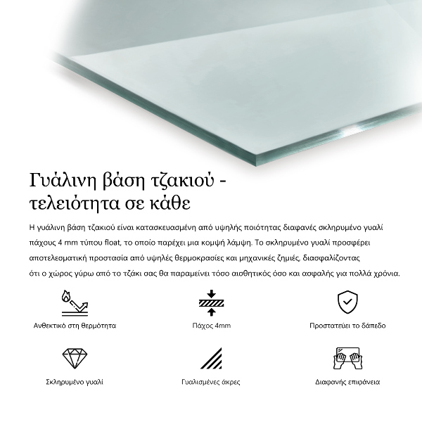 Glass wood burner hearth 20x20 in (50x50 cm)