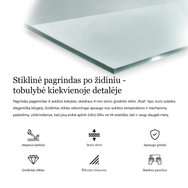 Glass wood burner hearth 24x24 in (60x60 cm)