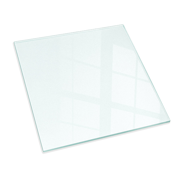 Square translucent glass fire hearth 23x23 in (60x60 cm)