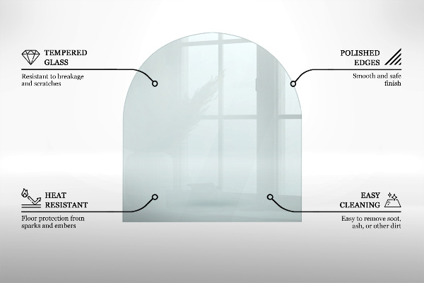 Glass hearth 32x28 in (80x70 cm)