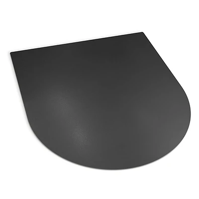 Semi-circular black steel fireplace hearth plate 31x27 inches