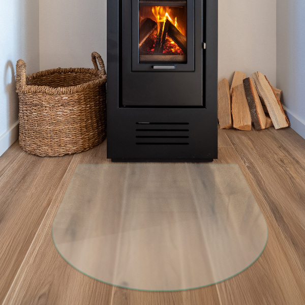 Semi-ovale translucent wood stove pad 31x27 in (80x70 cm)