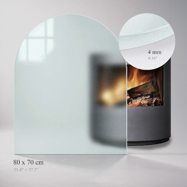 Semi-ovale translucent wood stove pad 31x27 in (80x70 cm)