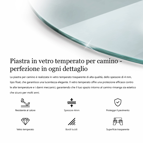 Corner glass hearth fi39 in (100 cm)