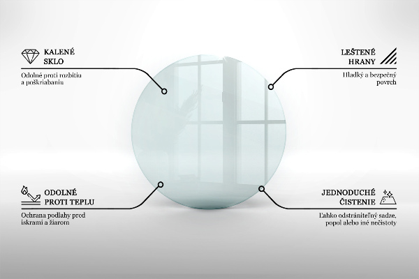 Corner glass hearth fi24 in (fi60 cm)