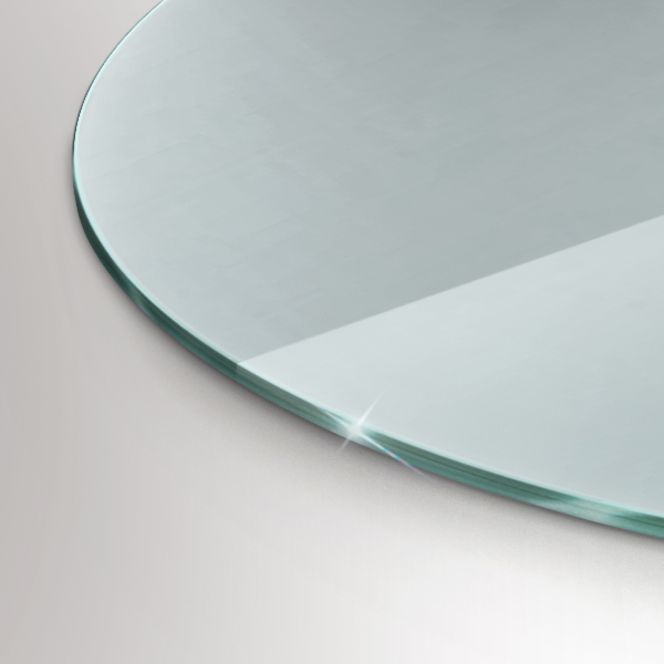 Corner glass hearth fi24 in (fi60 cm)