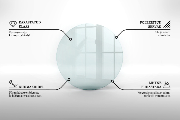 Corner glass hearth fi28 in (fi70 cm)