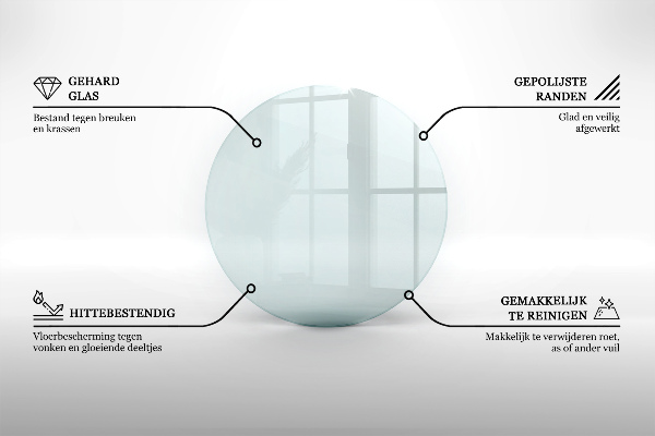 Corner glass hearth fi35 in (90 cm)