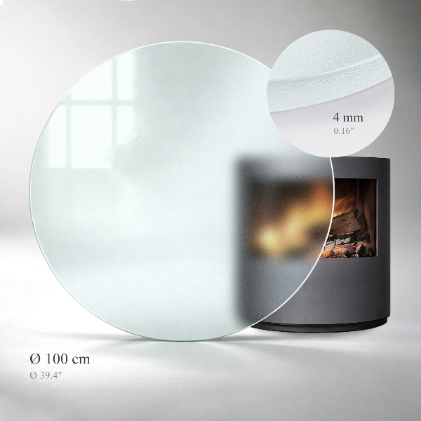 Round translucent fireplace pad fi39 in (fi 100 cm)