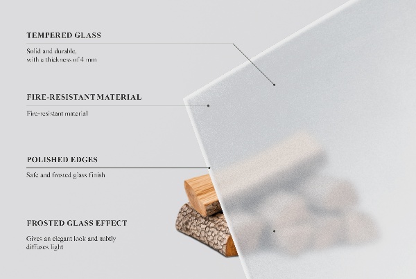 Round translucent fireplace pad fi39 in (fi 100 cm)