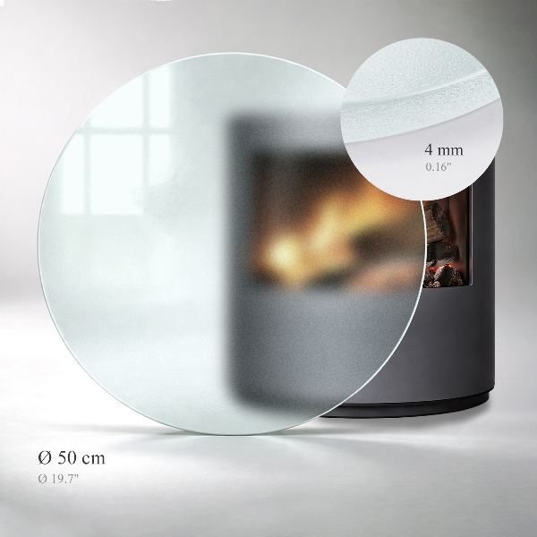 Round translucent fireplace pad fi19 in (fi 50 cm)