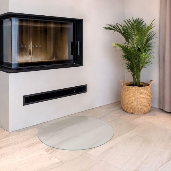Round translucent fireplace pad fi23 in (fi 60 cm)