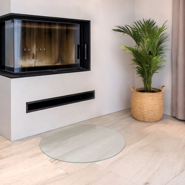 Round translucent fireplace pad fi27 in (fi 70 cm)