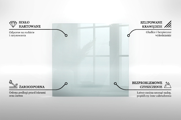 Glass hearth 39x20 in (100x50 cm)