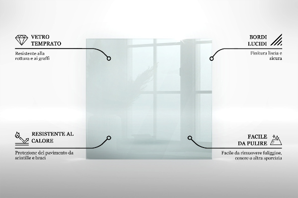 Glass hearth 49x20 in (125x50 cm)