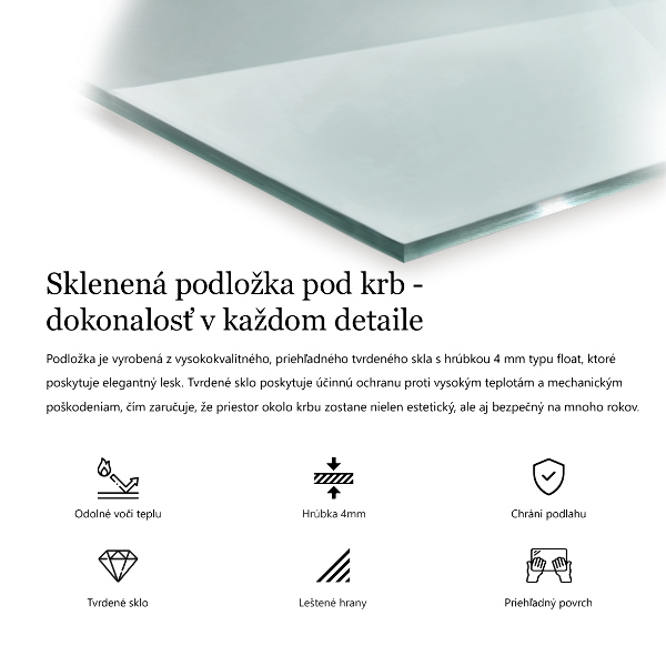 Glass wood burner hearth 24x16 in (60x40 cm)