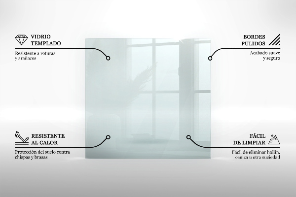 Glass wood burner hearth 24x16 in (60x40 cm)