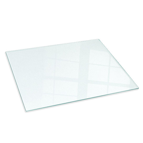 Rectangular translucent glass hearth 39x27 in (100x70 cm)